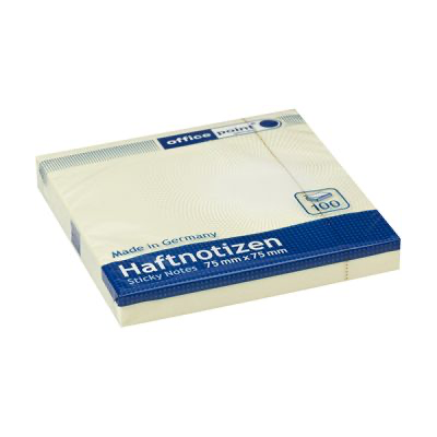 Самозалепващи листчета Office Point 75x75 mm  Жълти
