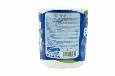Кухненска ролка ЕкоМакс – 100% целулоза, трипластова, бяла